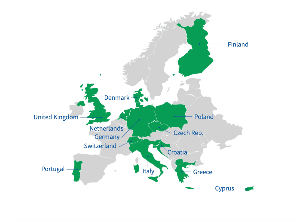 Map of Legal Medical Cannabis Countries in Europe to Import to